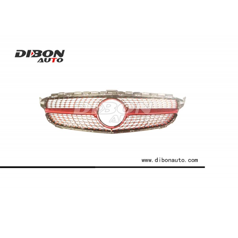 2015-2018 Mercedes-Benz C-Class W205 Red Diamond Grille without Camera